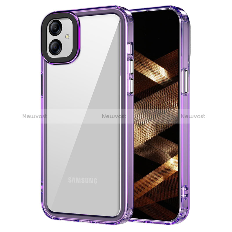 Silicone Transparent Frame Case Cover AC1 for Samsung Galaxy A04 4G