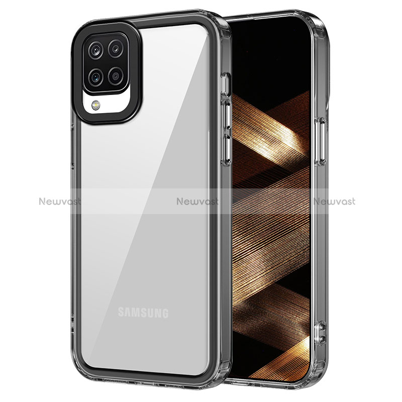Silicone Transparent Frame Case Cover AC1 for Samsung Galaxy A12 Nacho