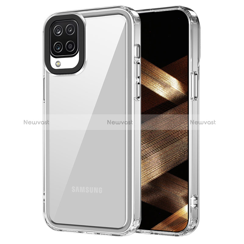 Silicone Transparent Frame Case Cover AC1 for Samsung Galaxy A12 Nacho
