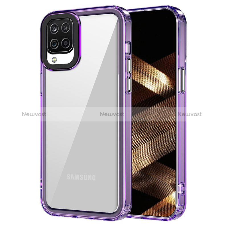 Silicone Transparent Frame Case Cover AC1 for Samsung Galaxy A12 Nacho