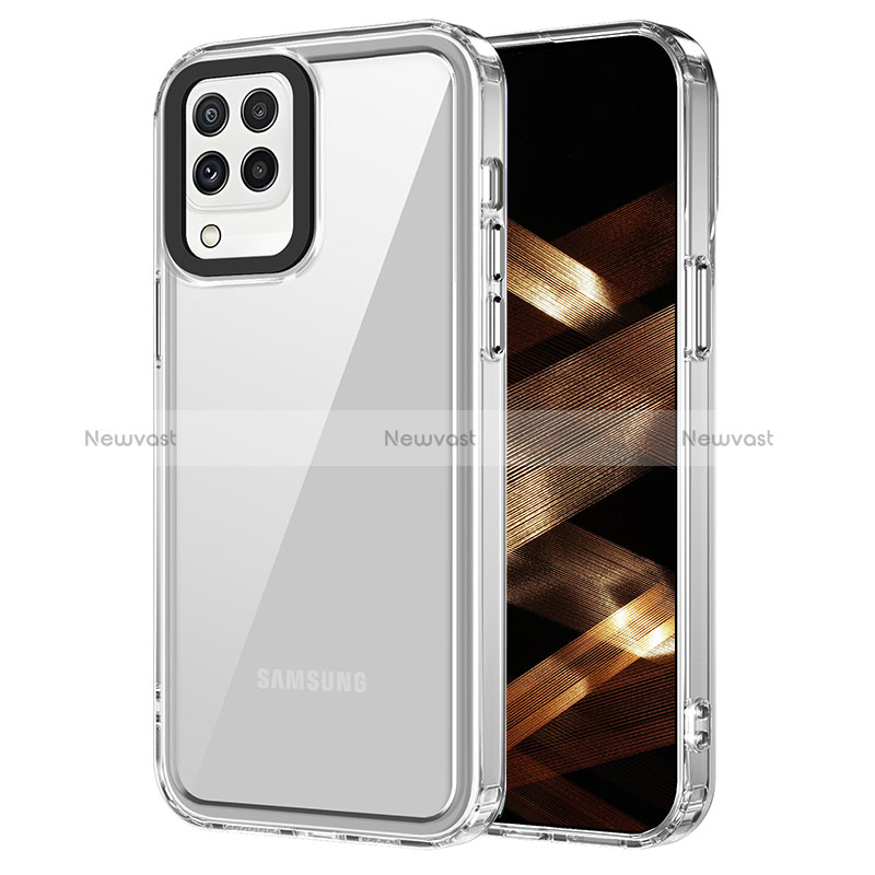 Silicone Transparent Frame Case Cover AC1 for Samsung Galaxy A22 4G Clear