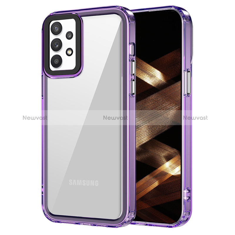 Silicone Transparent Frame Case Cover AC1 for Samsung Galaxy A32 4G