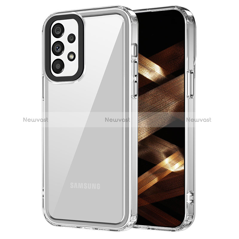Silicone Transparent Frame Case Cover AC1 for Samsung Galaxy A52 4G