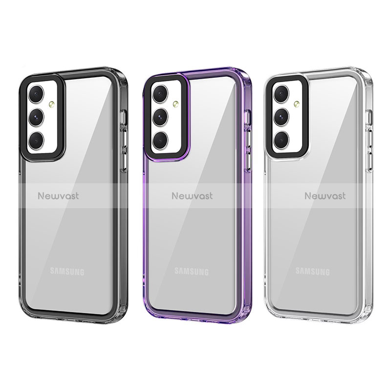 Silicone Transparent Frame Case Cover AC1 for Samsung Galaxy A54 5G