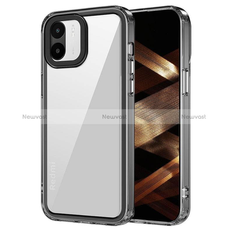 Silicone Transparent Frame Case Cover AC1 for Xiaomi Poco C50 Black