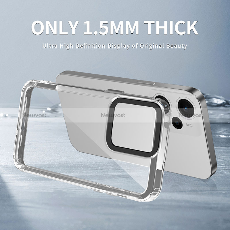 Silicone Transparent Frame Case Cover AC1 for Xiaomi Poco F5 5G