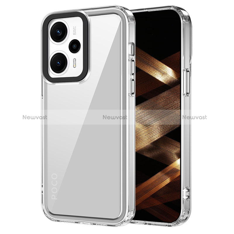 Silicone Transparent Frame Case Cover AC1 for Xiaomi Poco F5 5G Clear