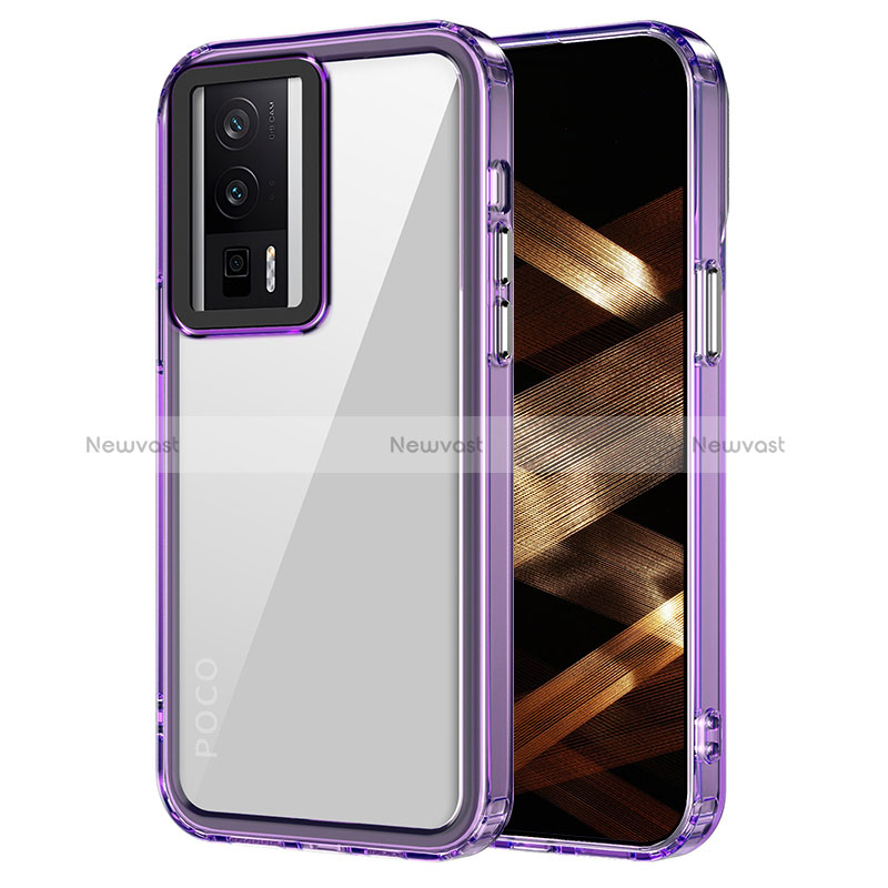 Silicone Transparent Frame Case Cover AC1 for Xiaomi Poco F5 Pro 5G