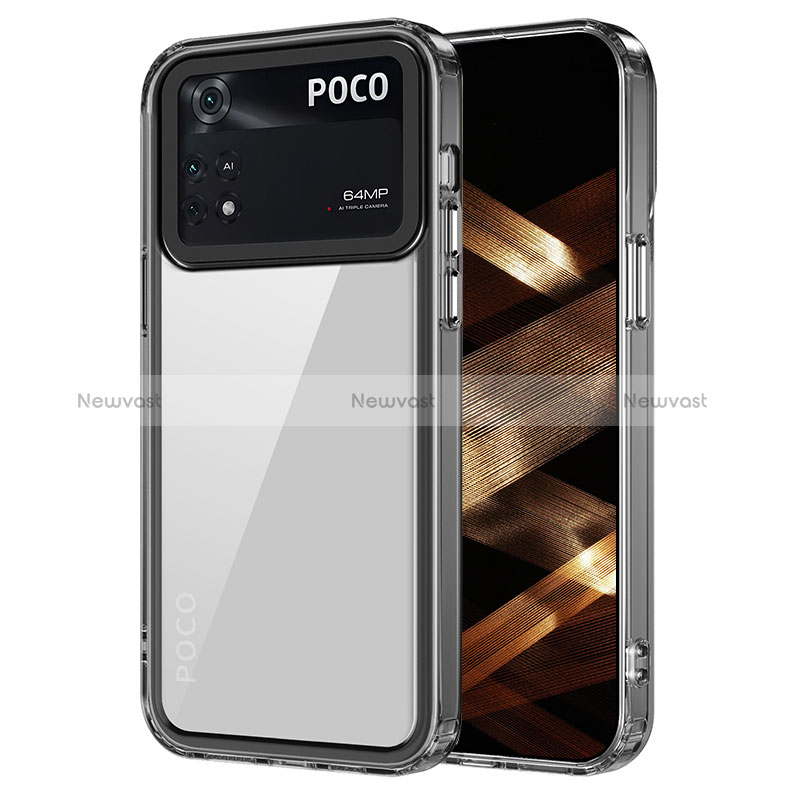 Silicone Transparent Frame Case Cover AC1 for Xiaomi Poco M4 Pro 4G