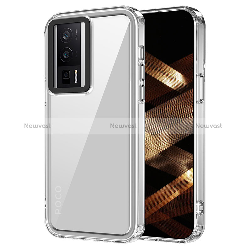 Silicone Transparent Frame Case Cover AC1 for Xiaomi Redmi K60 Pro 5G Clear