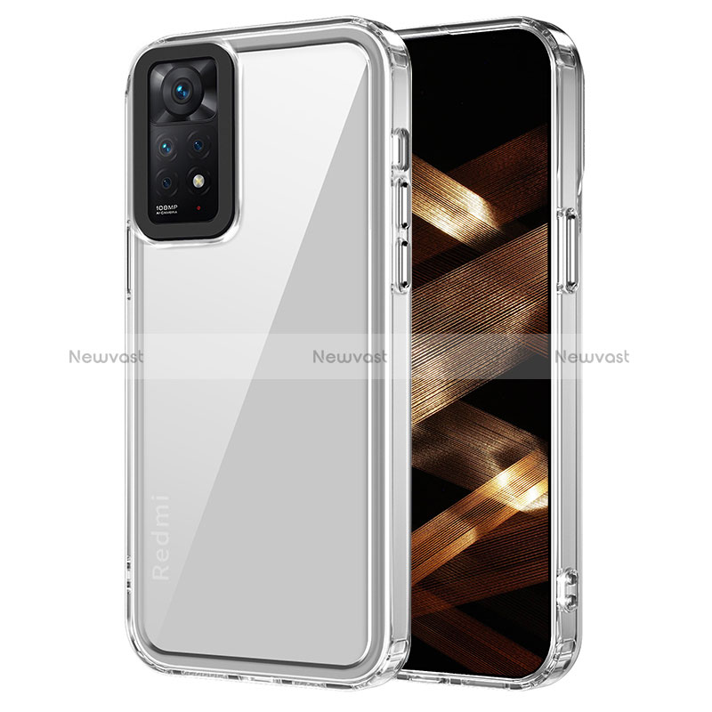 Silicone Transparent Frame Case Cover AC1 for Xiaomi Redmi Note 11 Pro 4G Clear