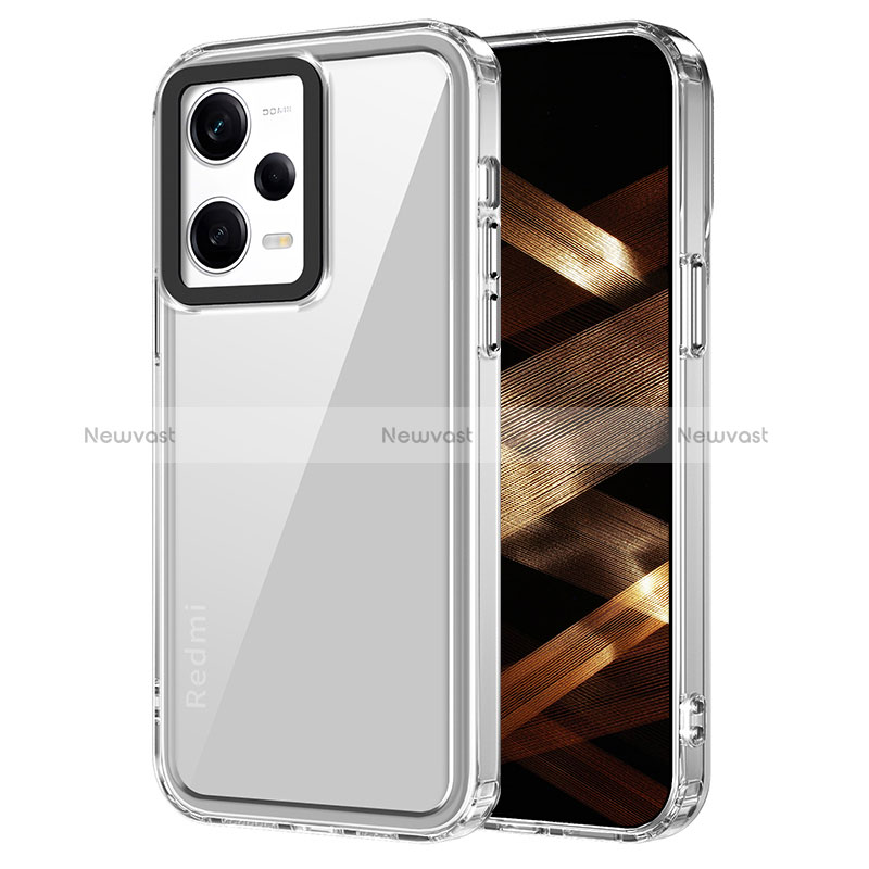 Silicone Transparent Frame Case Cover AC1 for Xiaomi Redmi Note 12 Pro 5G Clear