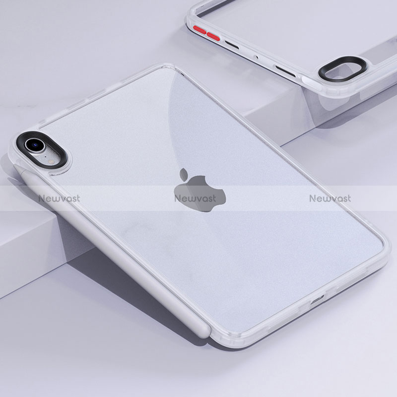 Silicone Transparent Frame Case Cover for Apple iPad Mini 6 White