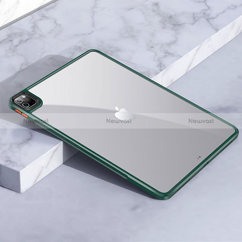 Silicone Transparent Frame Case Cover for Apple iPad Pro 11 (2021) Green