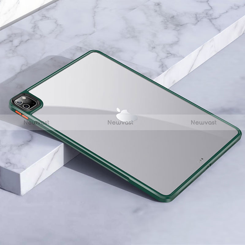 Silicone Transparent Frame Case Cover for Apple iPad Pro 11 (2022) Green