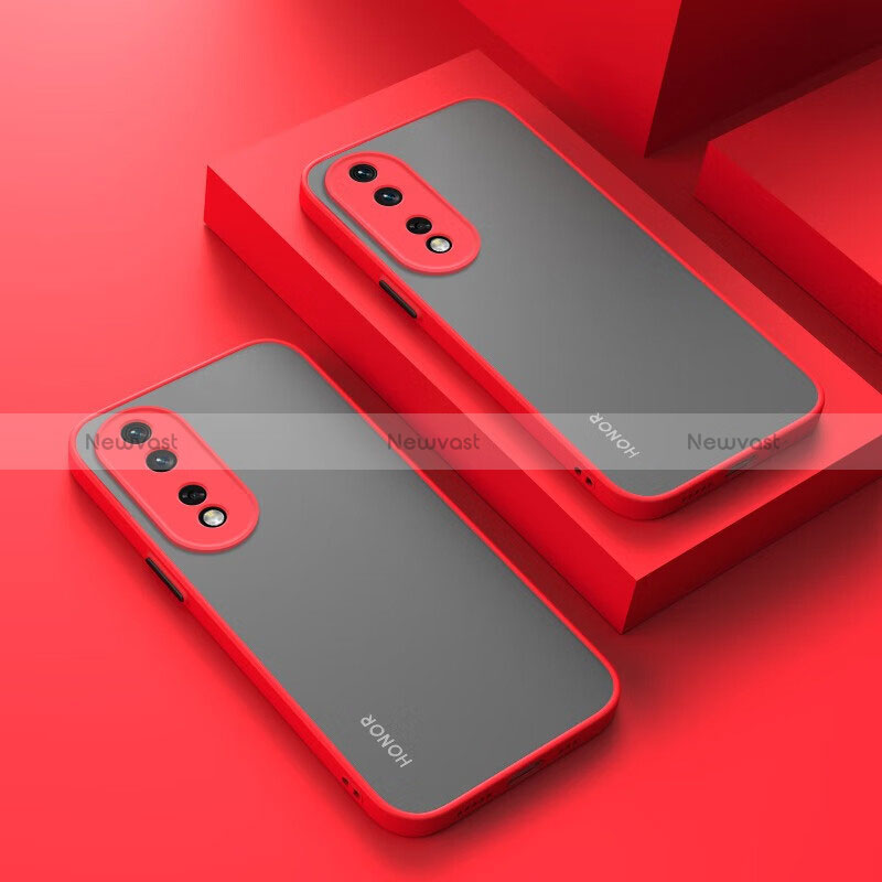 Silicone Transparent Frame Case Cover for Huawei Honor 90 Pro 5G Red