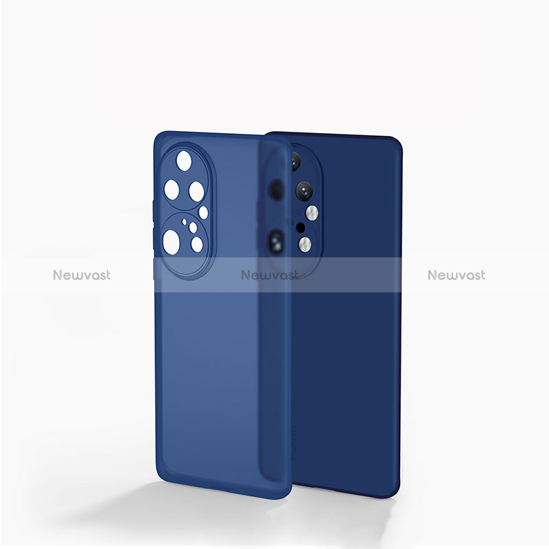 Silicone Transparent Frame Case Cover for Huawei P50 Pro Blue