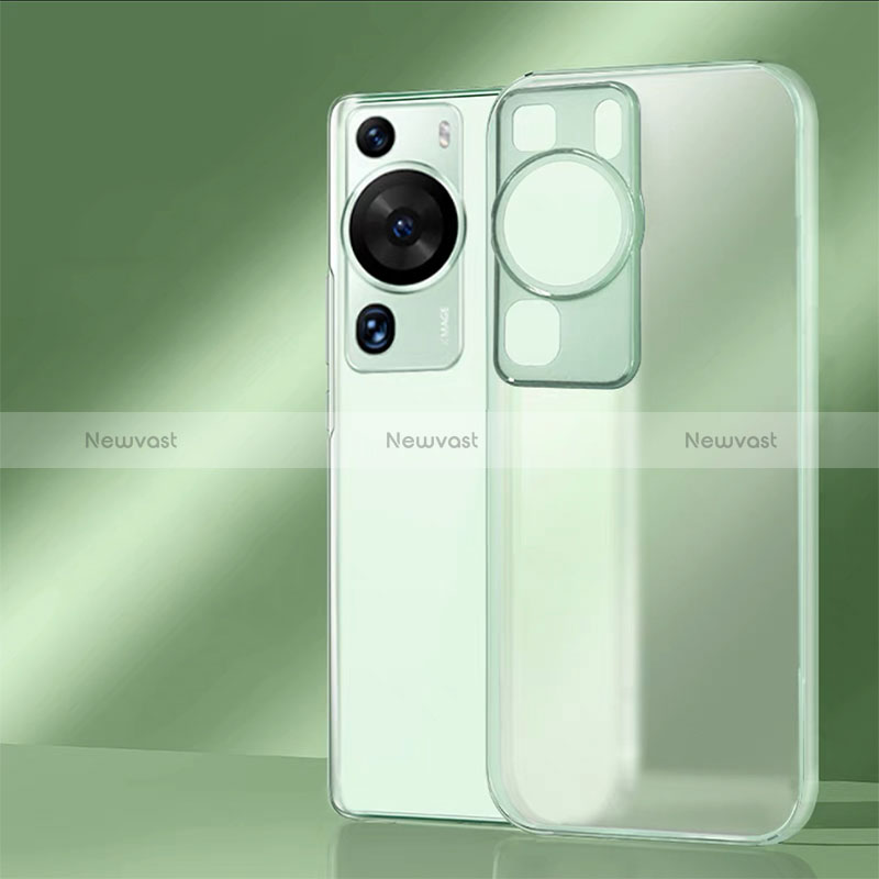 Silicone Transparent Frame Case Cover for Huawei P60 Matcha Green