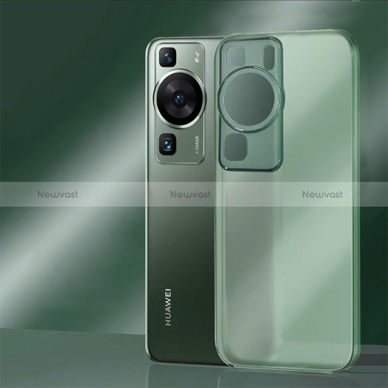 Silicone Transparent Frame Case Cover for Huawei P60 Pro Green