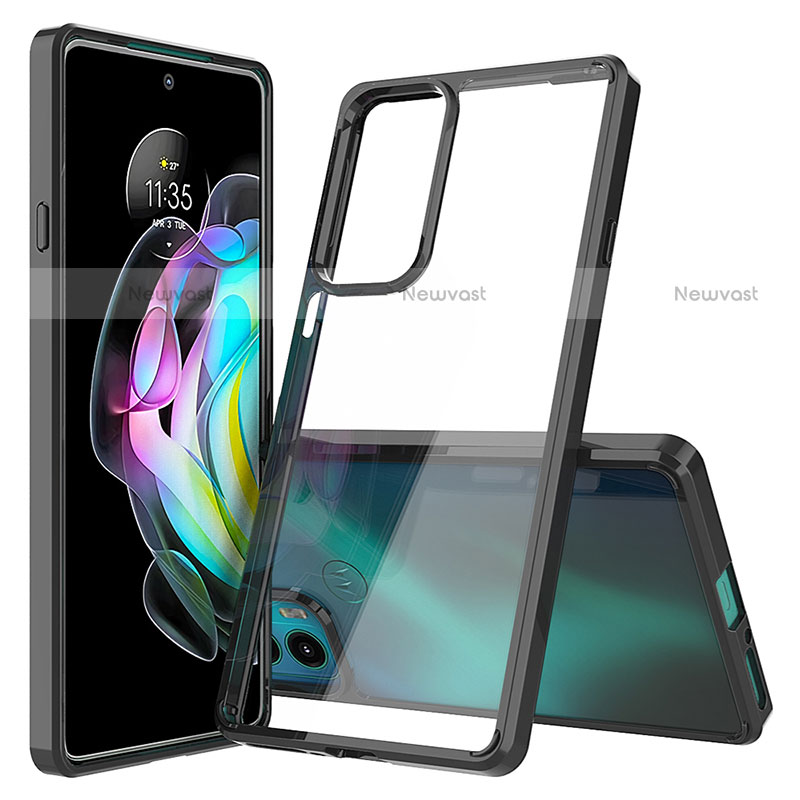 Silicone Transparent Frame Case Cover for Motorola Moto Edge 20 5G