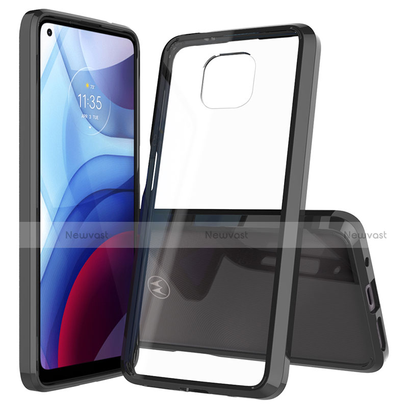 Silicone Transparent Frame Case Cover for Motorola Moto G Power (2021)