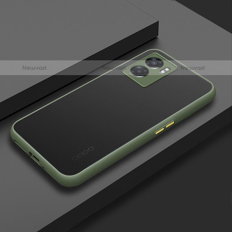 Silicone Transparent Frame Case Cover for OnePlus Nord N300 5G Army green