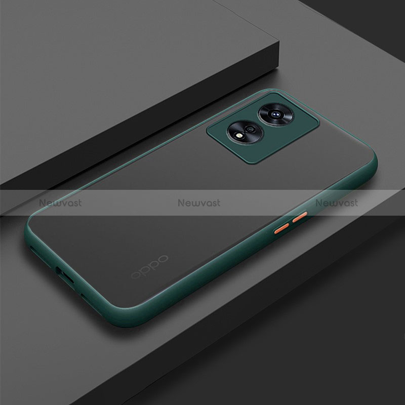 Silicone Transparent Frame Case Cover for Oppo A1x 5G Midnight Green