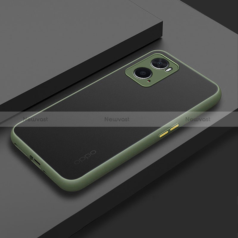 Silicone Transparent Frame Case Cover for Oppo A36 Green