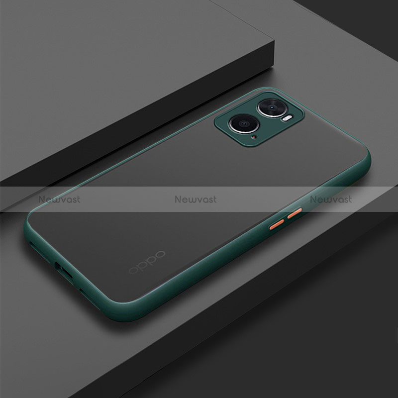 Silicone Transparent Frame Case Cover for Oppo A36 Midnight Green