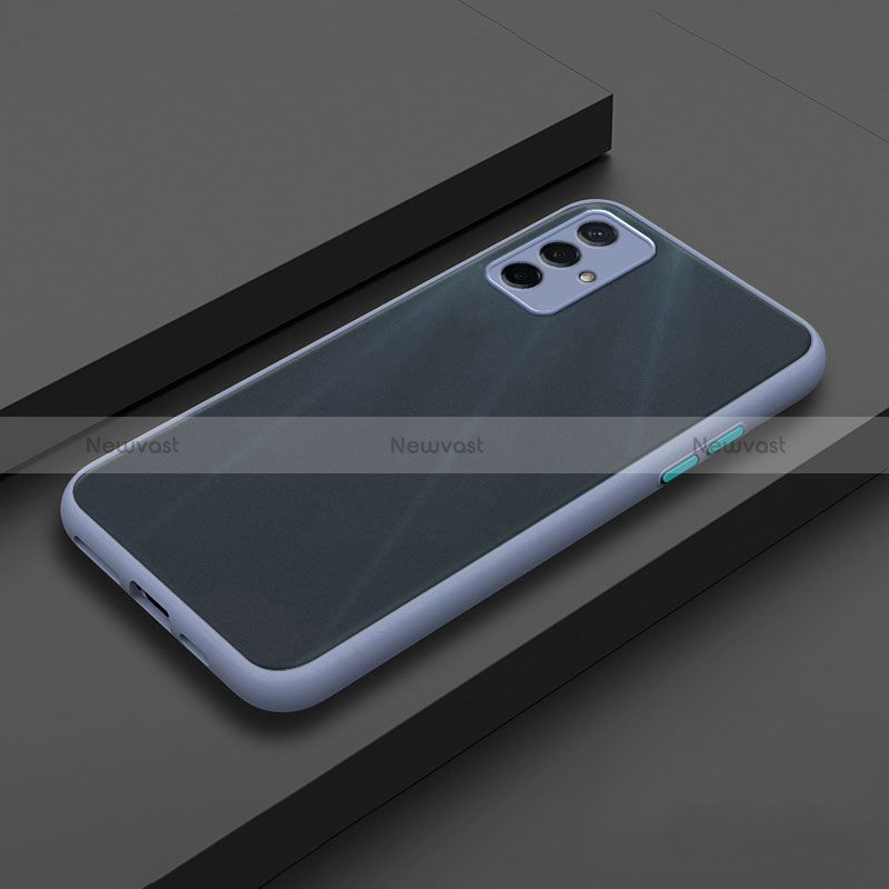Silicone Transparent Frame Case Cover for Oppo A93s 5G Lavender Gray