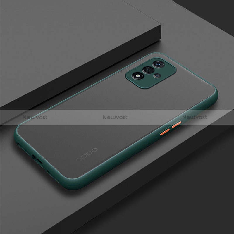 Silicone Transparent Frame Case Cover for Oppo A93s 5G Midnight Green