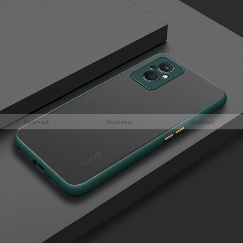 Silicone Transparent Frame Case Cover for Oppo A96 5G Midnight Green