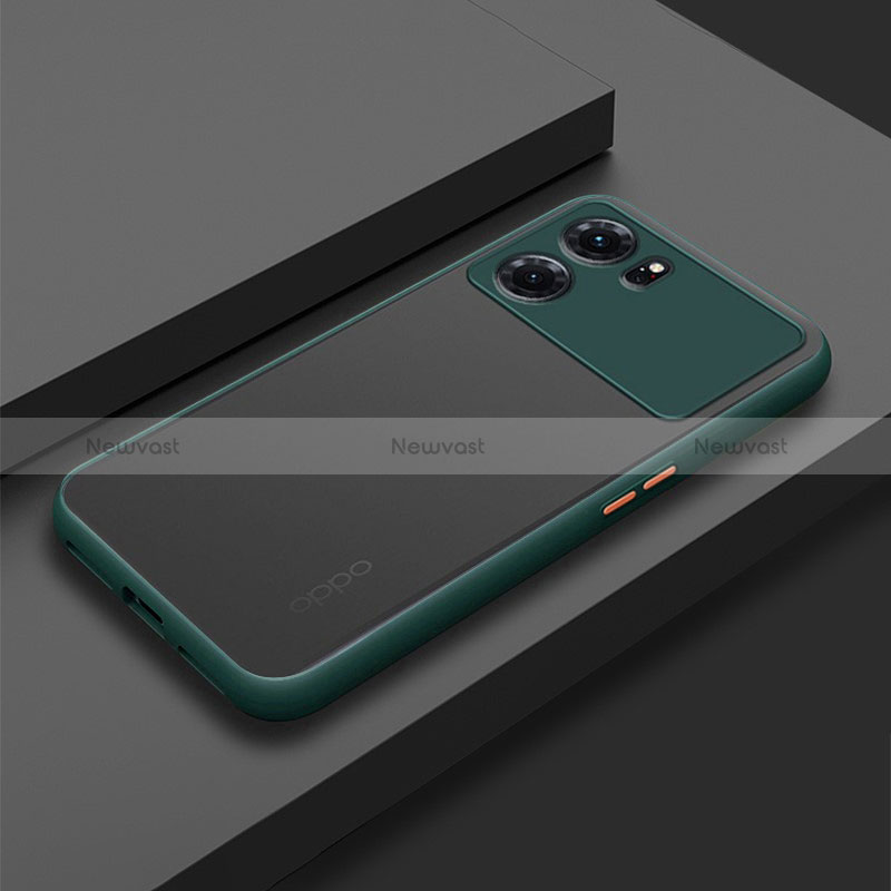 Silicone Transparent Frame Case Cover for Oppo K10 5G Midnight Green