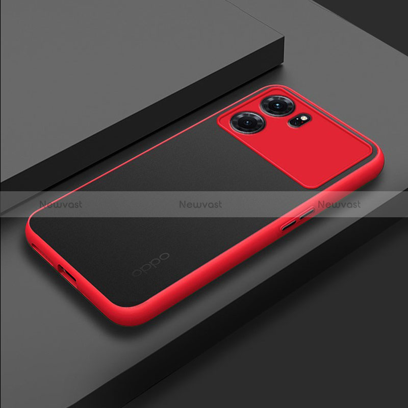 Silicone Transparent Frame Case Cover for Oppo K10 5G Red