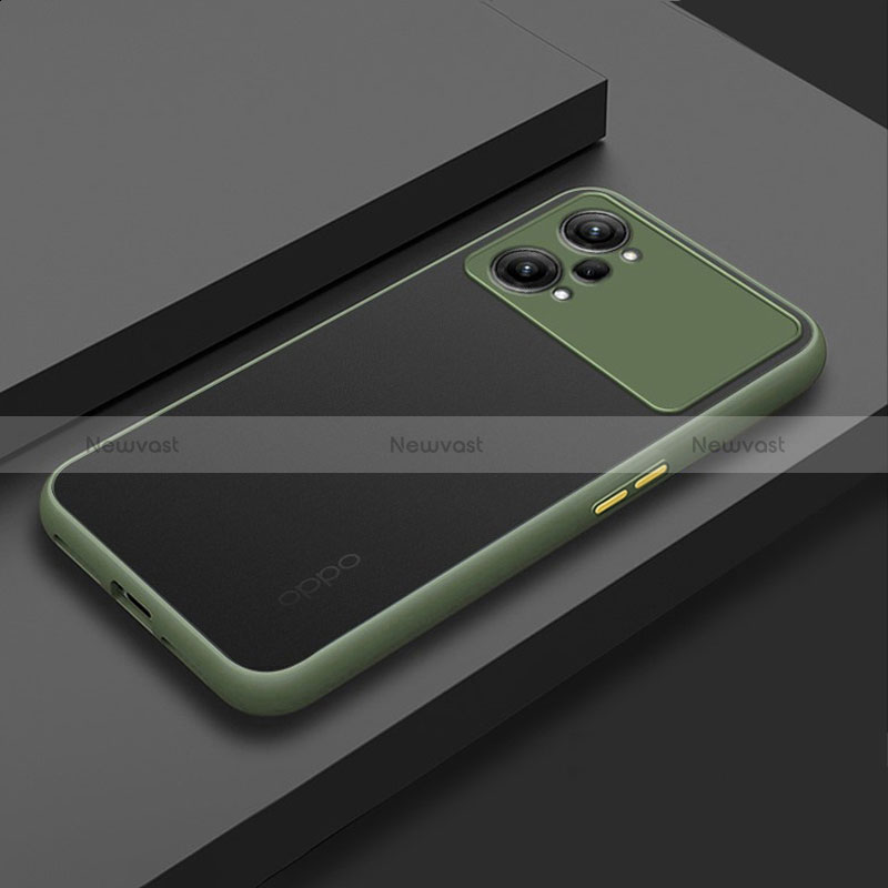 Silicone Transparent Frame Case Cover for Oppo K10 Pro 5G Army green