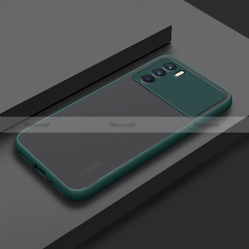 Silicone Transparent Frame Case Cover for Oppo K9 5G Midnight Green