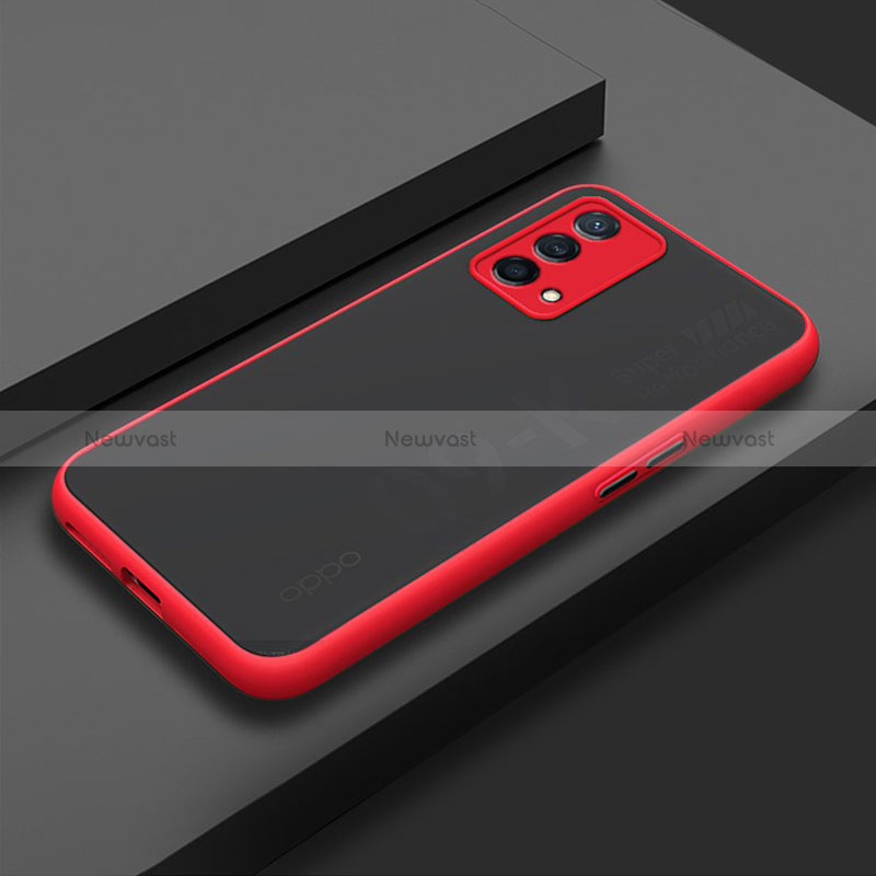 Silicone Transparent Frame Case Cover for Oppo K9 5G Red