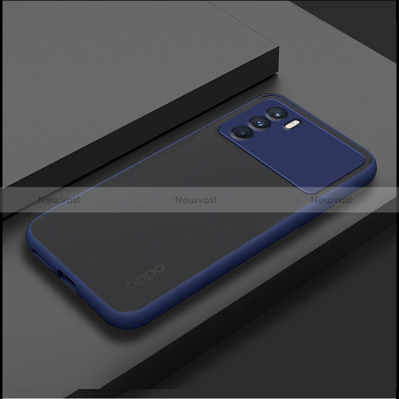 Silicone Transparent Frame Case Cover for Oppo K9 Pro 5G Blue