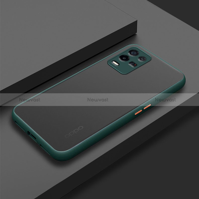 Silicone Transparent Frame Case Cover for Oppo K9X 5G Midnight Green