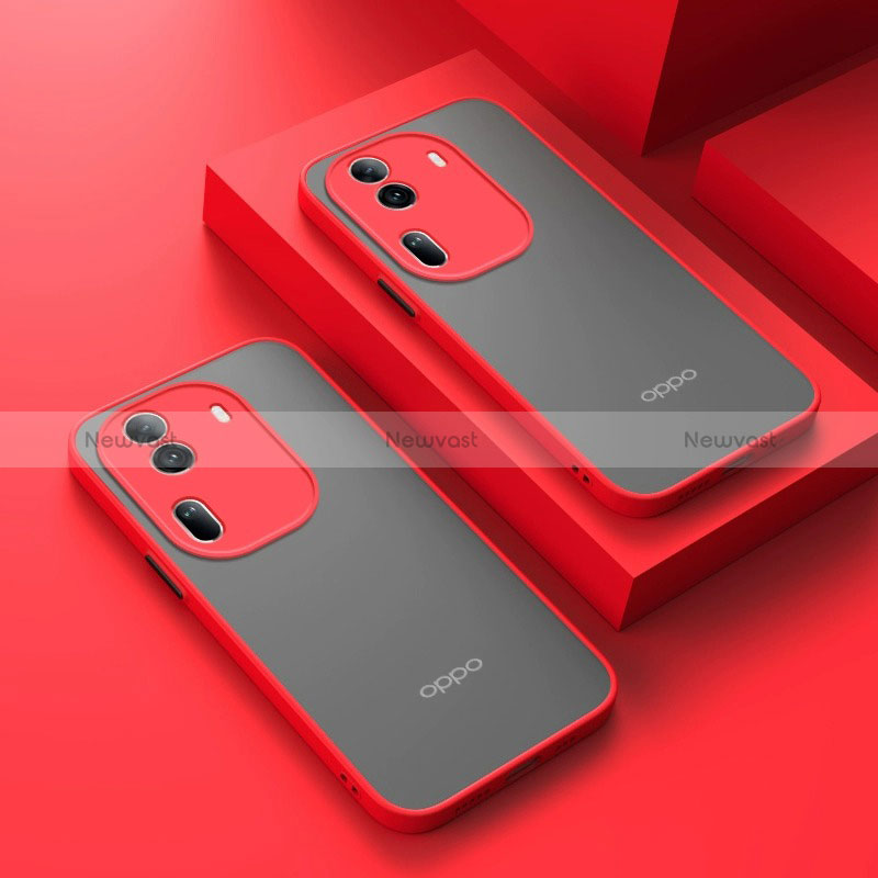 Silicone Transparent Frame Case Cover for Oppo Reno11 Pro 5G Red