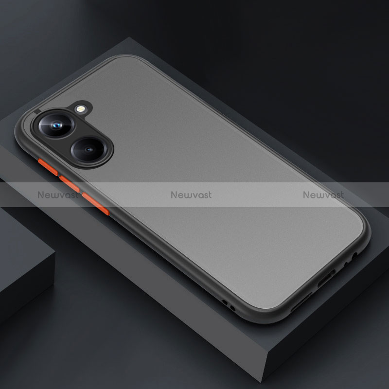 Silicone Transparent Frame Case Cover for Realme 10 Pro 5G Black