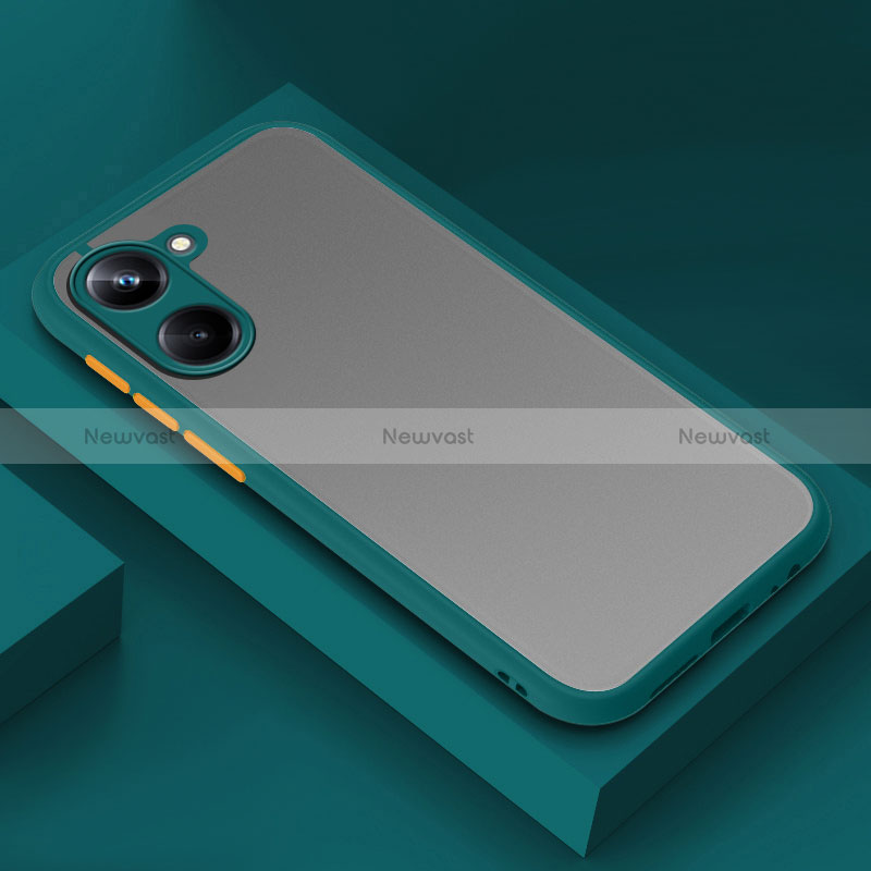 Silicone Transparent Frame Case Cover for Realme 10 Pro 5G Midnight Green