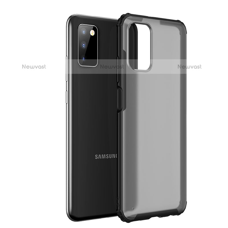 Silicone Transparent Frame Case Cover for Samsung Galaxy A02s Black