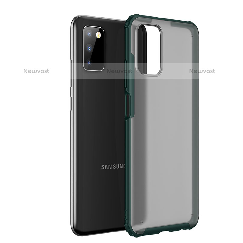 Silicone Transparent Frame Case Cover for Samsung Galaxy A02s Green