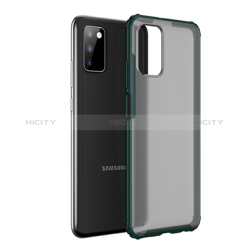 Silicone Transparent Frame Case Cover for Samsung Galaxy A03s Green