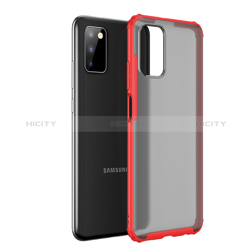 Silicone Transparent Frame Case Cover for Samsung Galaxy A03s Red