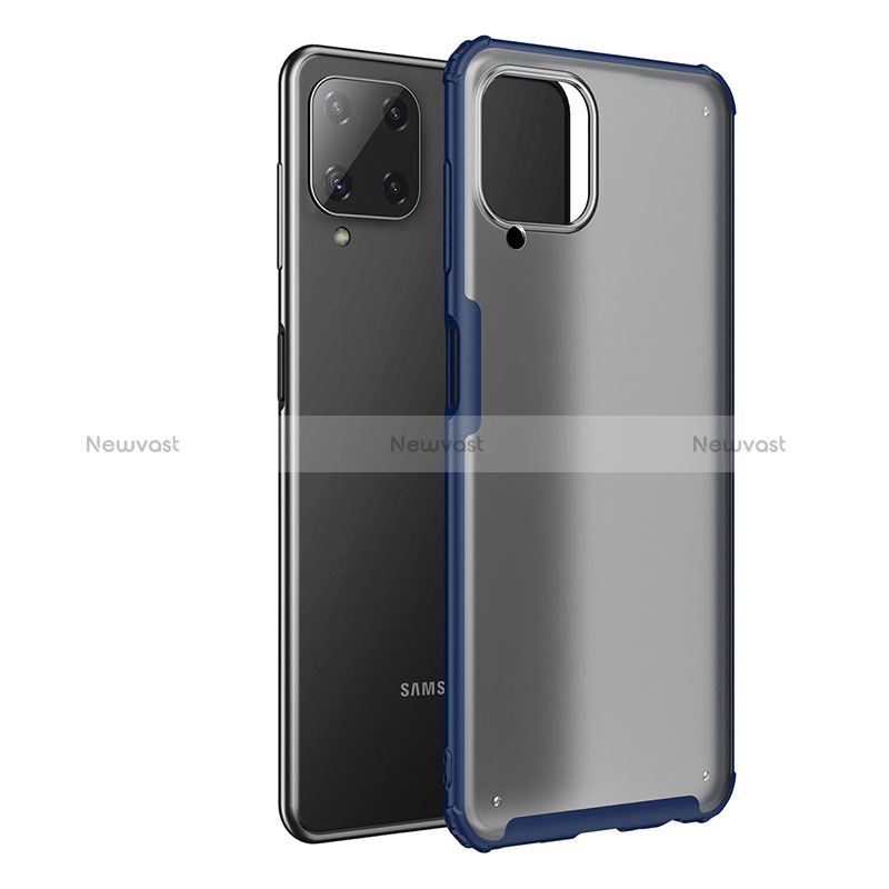 Silicone Transparent Frame Case Cover for Samsung Galaxy A22 4G Blue