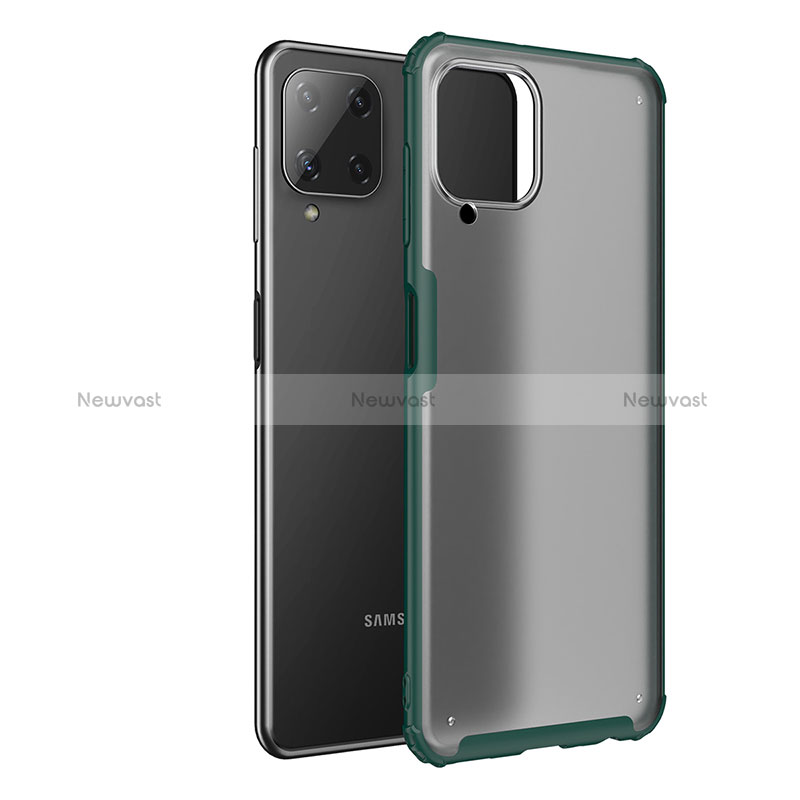Silicone Transparent Frame Case Cover for Samsung Galaxy A22 4G Green