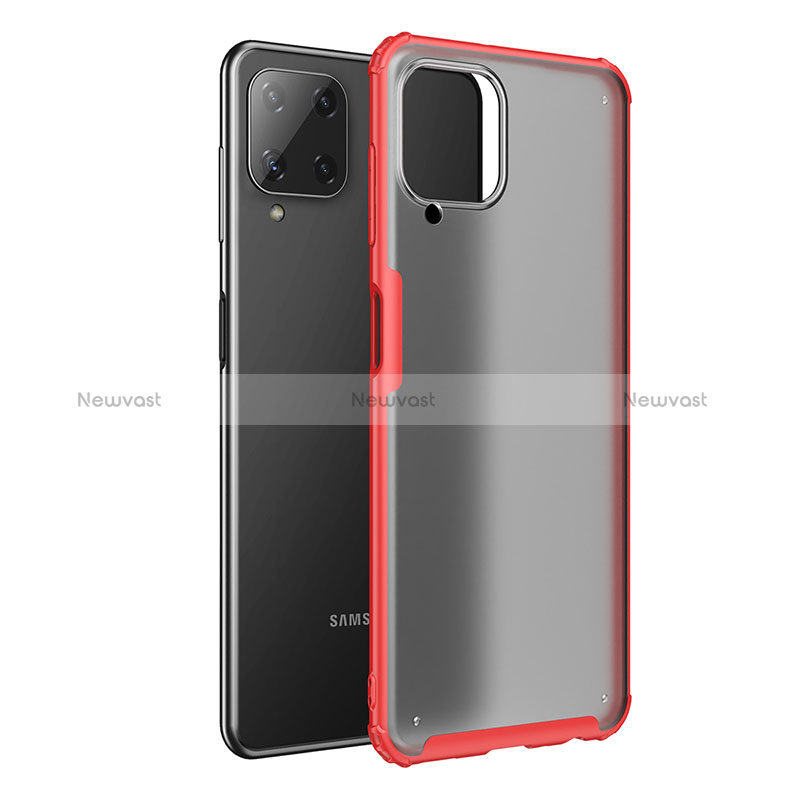 Silicone Transparent Frame Case Cover for Samsung Galaxy A22 4G Red