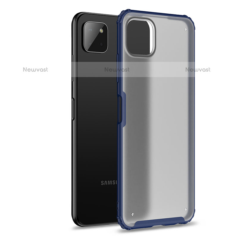 Silicone Transparent Frame Case Cover for Samsung Galaxy A22 5G Blue